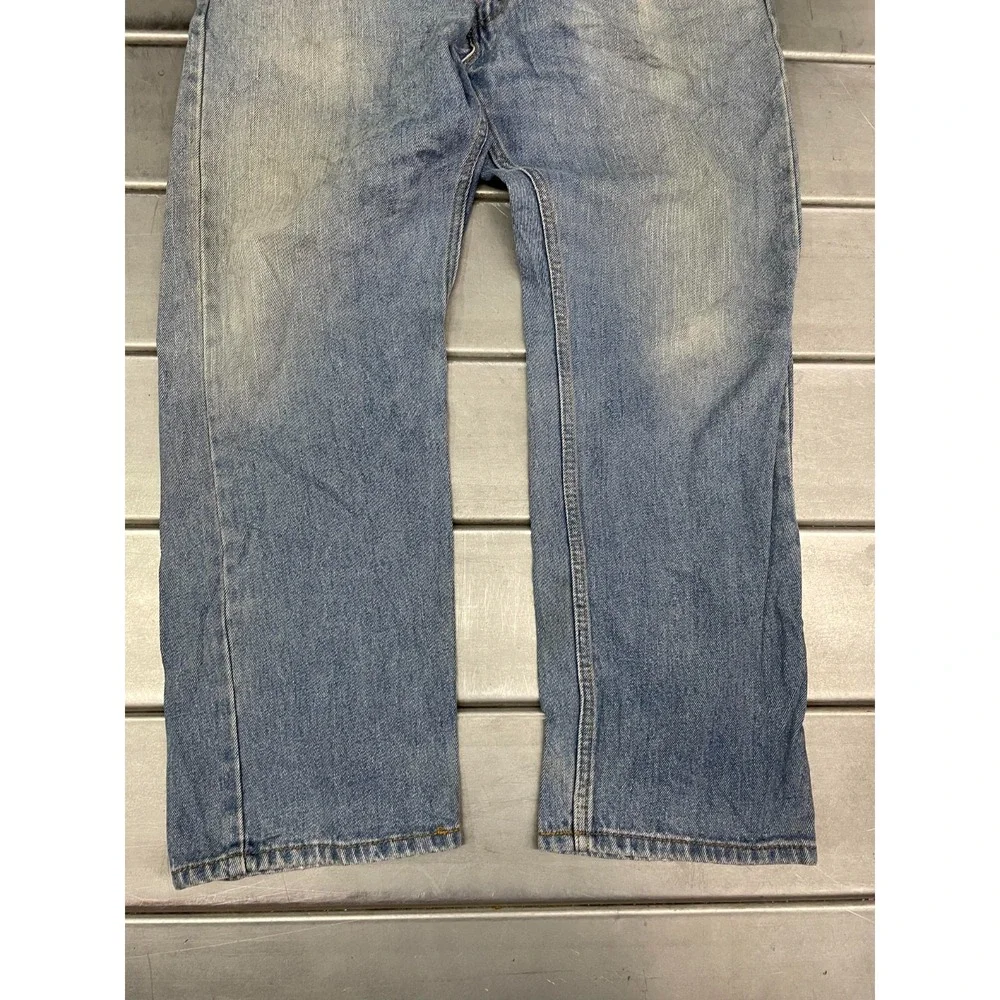 Levis 505 Jeans Mens 38X29 Blue Light Wash‎ Denim Straight Leg Faded 100% Cotton